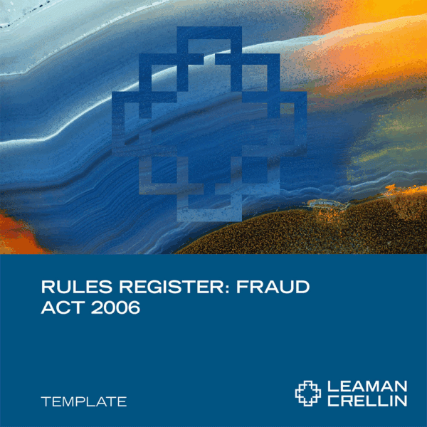 RORFD0724 - Rules Register Fraud Act 2006 - Leaman Crellin