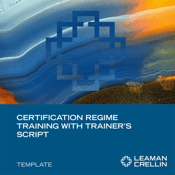 SMCERT0123 - Certification Regime Training with Trainer's Script - Leaman Crellin