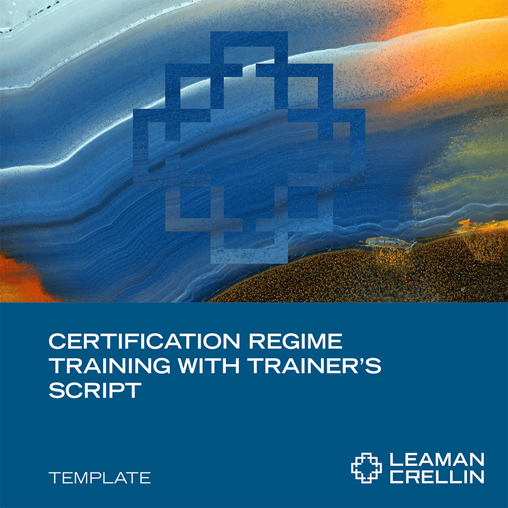SMCERT0123 - Certification Regime Training with Trainer's Script - Leaman Crellin