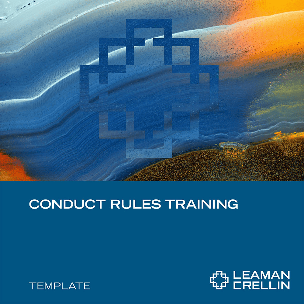 Conduct Rules Training Slides with Trainer's Script - Leaman Crellin