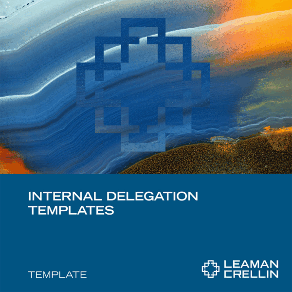 SMID1023 - Internal Delegation Templates - Leaman Crellin