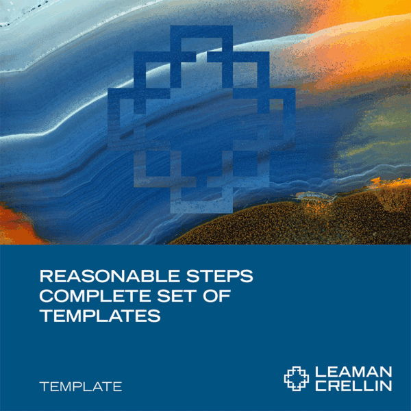 SMRST0823 - Reasonable Steps Complete Set of Templates SMRST0823 - Reasonable Steps Complete Set of Templates - Leaman Crellin