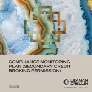 Compliance monitoring plan for credit brokers