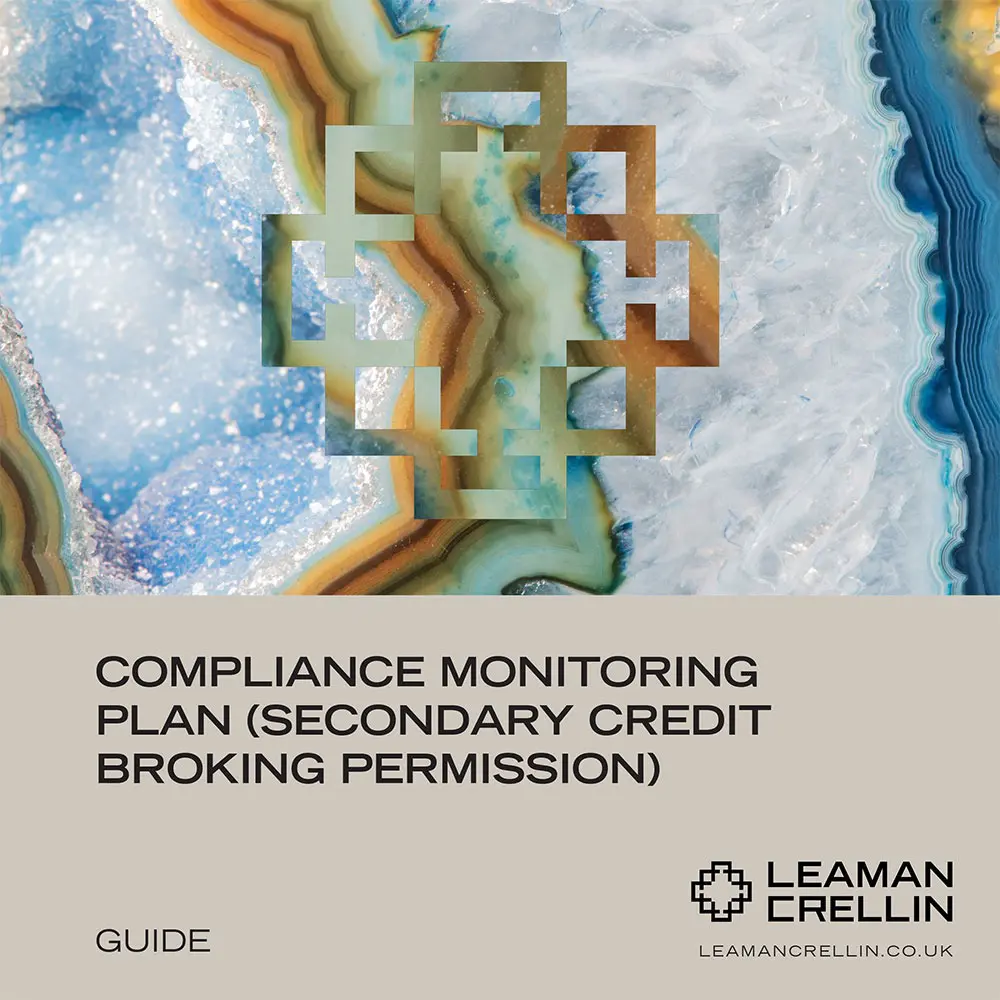 Compliance monitoring plan for credit brokers