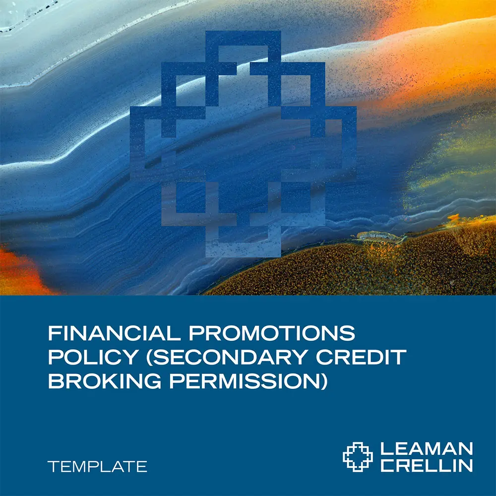 Financial Promotions Policy for Credit Broking