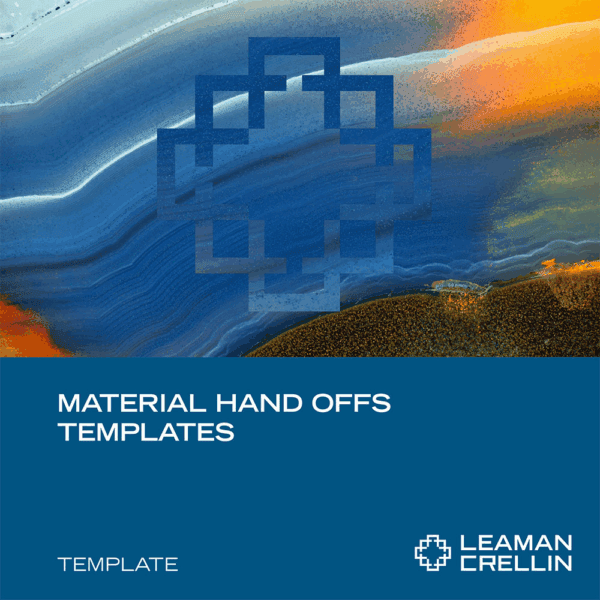 SMMHO0723 - Material Hand Offs Templates SMMHO0723 - Material Hand Offs Templates - Leaman Crellin
