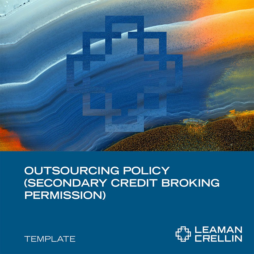 Outsourcing Policy for credit broking firms. Outsourcing Policy for credit broking firms